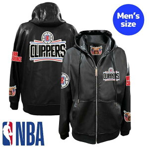 �y���������z NBA���� �����Y �p�[�J�[ �t�[�f�B�[ �����g�b�v�X �W�b�v�A�b�v�p�[�J�[ �W�F�t�E�n�~���g�� Jeff Hamilton ���T���[���X�E�N���b�p�[�Y �J���C�E���i�[�h LA Clippers Vegan Leather Full-