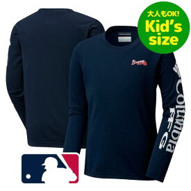 【送料無料+割引クーポン】【大人もOK★キッズサイズ】 MLB公式 コロンビア Columbia キッズ用長袖Tシャツ 子供用ロンT 長袖トップス アトランタ・ブレーブス Atlanta Braves L/S T-Shirt