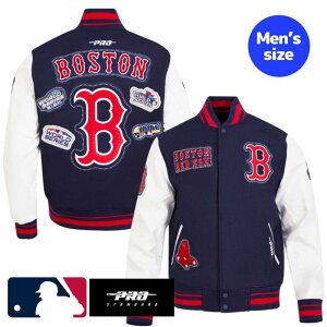�y���������z MLB���� ���K�i �����Y �A�E�^�[ �X�^�W���� �W���P�b�g �{�X�g���E���b�h�\�b�N�X �g�c���� BOSTON RED SOX DIY PICK STITCH MEN'S RIB WOOL VARSITY JACKET �v���X�^���_�[�h Pro Standard