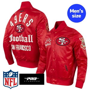 �y���������z NFL���� ���K�i �����Y �A�E�^�[ �X�^�W���� �T�e���W���P�b�g �i�C�����W�����p�[ �T���t�����V�X�R�E49ers SAN FRANCISCO 49ERS MODERN ORIGINALS MEN'S SATIN JACKET �v���X�^���_�[�h Pro Standar