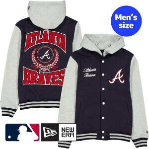 �y���������z MLB���� �����Y �A�E�^�[ �W���P�b�g �X�^�W���� �W�����p�[ �A�g�����^�E�u���[�u�X Atlanta Braves Throwback Prep Jacket �j���[�G�� New Era