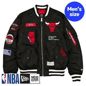 yz NBA Y AE^[ WPbg MA-1 X^W {o[WPbg Wp[ VJSEuY Chicago Bulls Black MA-1 Bomber Jacket j[GxAt@C_Xg[Y New Era x