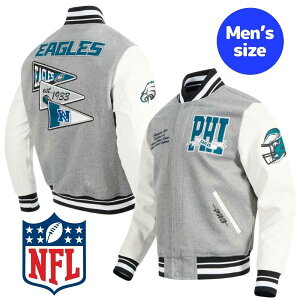 �y���������z Pro Standard �v���X�^���_�[�h NFL���� �����Y �A�E�^�[ �o�[�V�e�B�W���P�b�g �X�^�W���� �A���t�g �t�B���f���t�B�A�E�C�[�O���X PHILADELPHIA EAGLES TEAM PENNANTS RIB WOOL VARSITY JACKET