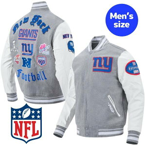 �y���������z Pro Standard �v���X�^���_�[�h NFL���� �����Y �A�E�^�[ �o�[�V�e�B�W���P�b�g �X�^�W���� �A���t�g �j���[���[�N�E�W���C�A���c NEW YORK GIANTS OLD ENGLISH RIB WOOL VARSITY JACKET