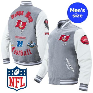 �y���������z Pro Standard �v���X�^���_�[�h NFL���� �����Y �A�E�^�[ �o�[�V�e�B�W���P�b�g �X�^�W���� �A���t�g �^���p�x�C�E�o�b�J�j�A�[�Y TAMPA BAY BUCCANEERS OLD ENGLISH RIB WOOL VARSITY JACKET