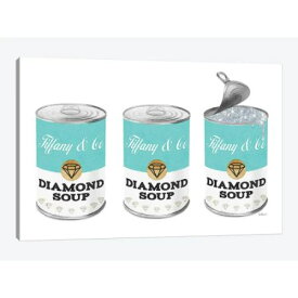 【送料無料+割引クーポン】 お洒落なオマージュアート Diamond Soup Can Set In Teal ティファニー TIFFANY キャンバスアート 絵画 インテリア 模様替え 引越し祝い 新築祝い 開店祝い