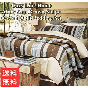 �y���������z Cozy Line Home �R�[�W�[���C�� �z�[�� Mary Ann Brown Stripe���o�[�V�u���x�b�h�L���g�Z�b�g �ԕ��x�b�h�J�o�[ �x�b�g�J�o�[ �Q�� �z�c�J�o�[