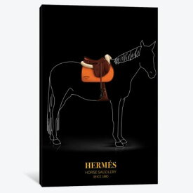 【送料無料+割引クーポン】 米国発のお洒落なブランドオマージュアート Horse Saddlery, Hermes, Since 1880 エルメス HERMES キャンバスアート 絵画 インテリア 模様替え 新築祝い 待合室 会議室