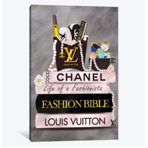 �y���������z �č����̂������ȃu�����h�I�}�[�W���A�[�g Life Of A Fashionista Fashion Book Stack ���B�g�� Vuitton �L�����o�X�A�[�g �G�� �͗l�ւ� ���z���j�� �V�z�j��