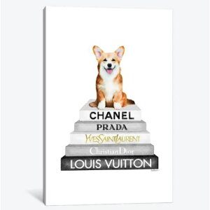 �y���������z �č����̂������ȃu�����h�I�}�[�W���A�[�g Grey Fashion Books With Corgi �V���l�� CHANEL �L�����o�X�A�[�g �G�� �C���e���A �͗l�ւ� ���z���j�� �V�z�j�� �ҍ��� ��c��