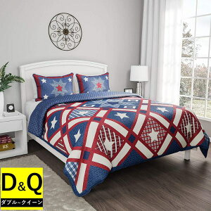 �y���������z�y�_�u���E�N�C�[���z Lavish Home �����B�b�V�� �z�[�� Americana���o�[�V�u���x�b�h�L���g3�_�Z�b�g�iPatriotic�j �p�b�`���[�N�x�b�h�J�o�[ �x�b�g�J�o�[ �x�b�g�L���g ���J�o�[