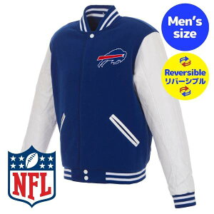 �y���������z NFL���� JH Design �����Y �A�E�^�[ �X�^�W���� �o�[�V�e�B�W���P�b�g �W�����p�[ �A���t�g �o�b�t�@���[�E�r���Y Buffalo Bills Reversible Faux Leather Sleeves Jacket