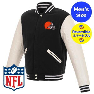 �y���������z NFL���� JH Design �����Y �A�E�^�[ �X�^�W���� �o�[�V�e�B�W���P�b�g �W�����p�[ �A���t�g �N���[�u�����h�E�u���E���Y Cleveland Browns Reversible Faux Leather Sleeves Jacket