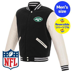 �y���������z NFL���� JH Design �����Y �A�E�^�[ �X�^�W���� �o�[�V�e�B�W���P�b�g �W�����p�[ �A���t�g �j���[���[�N�E�W�F�b�c New York Jets Reversible Faux Leather Sleeves Jacket