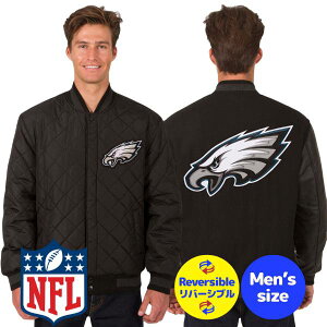 �y���������z NFL���� JH Design �����Y �A�E�^�[ �X�^�W���� �o�[�V�e�B�W���P�b�g �W�����p�[ �A���t�g �t�B���f���t�B�A�E�C�[�O���X Philadelphia Eagles Wool & Leather Reversible Jacket