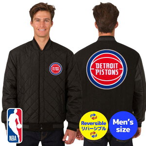 �y���������z NBA���� JH Design �����Y �X�^�W���� �o�[�V�e�B�W���P�b�g �A�E�^�[ �W�����p�[ �f�g���C�g�E�s�X�g���Y Detroit Pistons Wool & Leather Reversible Jacket