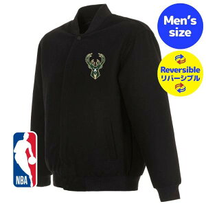 �y���������z NBA���� �����Y �X�^�W���� �o�[�V�e�B�W���P�b�g �A�E�^�[ �W�����p�[ �~���E�H�[�L�[�E�o�b�N�X Milwaukee Bucks Reversible Wool Jacket