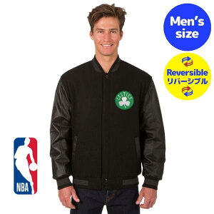 �y���������z NBA���� JH Design �����Y �X�^�W���� �o�[�V�e�B�W���P�b�g �A�E�^�[ �W�����p�[ �{�X�g���E�Z���e�B�b�N�X Boston Celtics Wool & Leather Reversible Jacket