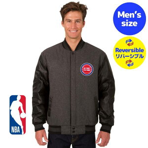 �y���������z NBA���� JH Design �����Y �X�^�W���� �o�[�V�e�B�W���P�b�g �A�E�^�[ �W�����p�[ �f�g���C�g�E�s�X�g���Y Detroit Pistons Wool & Leather Reversible Jacket