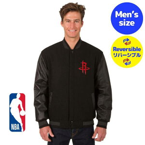 �y���������z NBA���� JH Design �����Y �X�^�W���� �o�[�V�e�B�W���P�b�g �A�E�^�[ �W�����p�[ �q���[�X�g���E���P�b�c Houston Rockets Wool & Leather Reversible Jacket