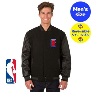 �y���������z NBA���� JH Design �����Y �X�^�W���� �o�[�V�e�B�W���P�b�g �A�E�^�[ �W�����p�[ ���T���[���X�E�N���b�p�[�Y Los Angeles Clippers Wool & Leather Reversible Jacket
