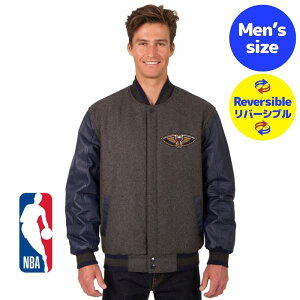 �y���������z NBA���� JH Design �����Y �X�^�W���� �o�[�V�e�B�W���P�b�g �A�E�^�[ �W�����p�[ �j���[�I�[�����Y�E�y���J���Y New Orleans Pelicans Wool & Leather Reversible Jacket