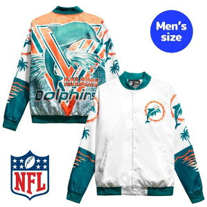 Chalk Line �`���[�N���C�� NFL���� �A���t�g �����Y �X�^�W���� �W���P�b�g �A�E�^�[ �W�����p�[ �}�C�A�~�E�h���t�B���Y Miami Dolphins Fanimation Satin Jacket �y���������z