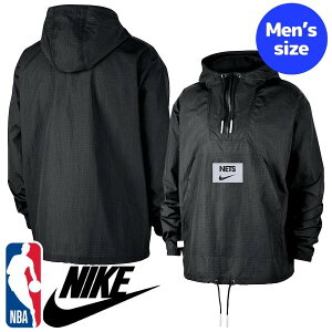 �y���������z NBA���� Nike �i�C�L �����Y �E�B���h�u���[�J�[ �i�C�����W���P�b�g �A�m���b�N �A�E�^�[ ����W�����p�[ �u���b�N�����E�l�b�c Brooklyn Nets Courtside Premium Club Anorak Quarter-Zip Pullover