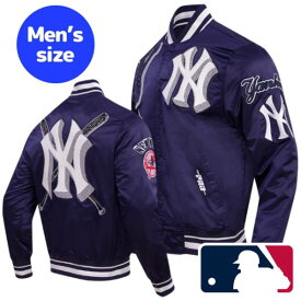 【送料無料+割引クーポン】 MLBオフィシャル メンズ アウタージャケット サテンジャケット スタジャン ニューヨーク・ヤンキース NEW YORK YANKEES MASHUP SATIN JACKET