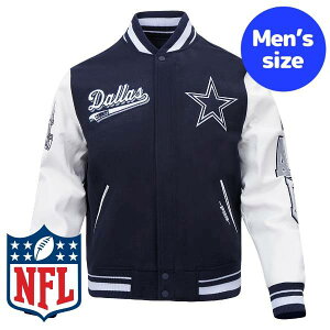 �y���������z Pro Standard �v���X�^���_�[�h NFL���� �A���t�g �����Y �A�E�^�[ �o�[�V�e�B�W���P�b�g �X�^�W���� �W�����p�[ �_���X�E�J�E�{�[�C�Y DALLAS COWBOYS SCRIPT TAIL RIB WOOL VARSITY