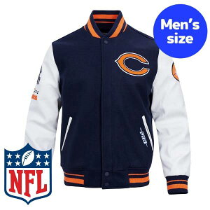 �y���������z Pro Standard �v���X�^���_�[�h NFL���� �A���t�g �����Y �A�E�^�[ �o�[�V�e�B�W���P�b�g �X�^�W���� �W�����p�[ �V�J�S�E�x�A�[�Y CHICAGO BEARS OLD ENGLISH RIB WOOL VARSITY JACKET