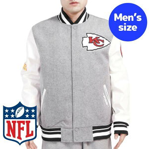 �y���������z Pro Standard �v���X�^���_�[�h NFL���� �A���t�g �����Y �A�E�^�[ �o�[�V�e�B�W���P�b�g �X�^�W���� �W�����p�[ �J���U�X�V�e�B�E�`�[�t�X KANSAS CITY CHIEFS OLD ENGLISH RIB WOOL VARSITY JACKE