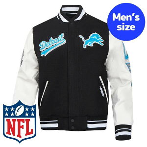 �y���������z Pro Standard �v���X�^���_�[�h NFL���� �A���t�g �����Y �A�E�^�[ �o�[�V�e�B�W���P�b�g �X�^�W���� �W�����p�[ �f�g���C�g�E���I�C���Y DETROIT LIONS SCRIPT TAIL RIB WOOL VARSITY