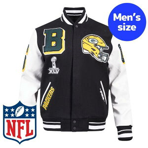 �y���������z Pro Standard �v���X�^���_�[�h NFL���� �A���t�g �����Y �A�E�^�[ �o�[�V�e�B�W���P�b�g �X�^�W���� �W�����p�[ �O���[���x�C�E�p�b�J�[�Y GREEN BAY PACKERS MASHUP RIB WOOL VARSITY JACKET