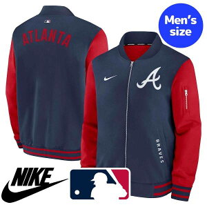 【送料無料】 NIKE ナイキ MLB公式 メジャーリーグオフィシャル メンズ ボンバージャケット MA-1 トラックジャケット ジャージ アウター アトランタ・ブレーブス Atlanta Braves Nike Authentic Collection