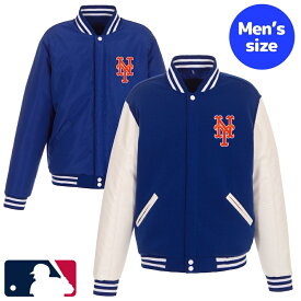 【送料無料+割引クーポン】 MLBオフィシャル メンズ バーシティジャケット スタジャン リバーシブルアウタージャケット ニューヨーク・メッツ New York Mets Versity Jacket