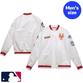 【送料無料+割引クーポン】 MLBオフィシャル メンズ バーシティジャケット スタジャン アウタージャケット ニューヨーク・メッツ New York Mets Versity Jacket