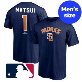 【送料無料+割引クーポン】 MLBオフィシャル メンズ Tシャツ 半袖トップス ネイビー 松井裕樹 背番号1 紺 サンディエゴ・パドレス San Diego Padres Men's T-Shirt