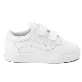 【送料無料+割引クーポン】 Vans ヴァンズ バンズ 【ベビー・キッ（10.5-16.0cm）】 Vans Old Skool V Skate Shoe（True White） スニーカー 子供靴 出産祝い