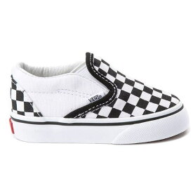 【送料無料+割引クーポン】 Vans バンズ 【ベビー・キッ（10.5-16.0cm）】 Vans Slip On Checkerboard Skate Shoe（Black/White） スニーカー 子供靴 出産祝い