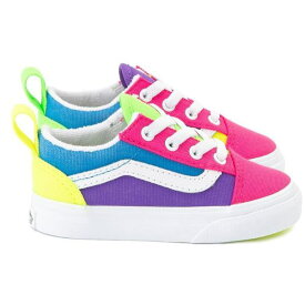 【送料無料+割引クーポン】 Vans バンズ ベビー・キッ（10.5-16.0cm） Vans Old Skool Neon Color-Block Skate Shoe（Pink/Purple/Yellow） スニーカー 靴
