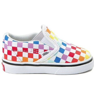 yz Vans oY yxr[ELbi10.5-16.0cmjz Vans Slip On Rainbow Checkerboard Skate ShoeiMultij Xj[J[ qC oYj