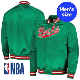 【送料無料+割引クーポン】 NBA公式 メンズ ジャケット MA-1 ボンバー ミルウォーキー・バックス Milwaukee Bucks Hardwood Classics Throwback Wordmark Jacket
