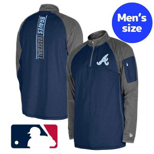 【送料無料】【メンズ】 MLB公式 メジャーリーグ トラックジャージ 長袖トップス 運動着 ウォームアップジャケット アトランタ・ブレーブス Atlanta Braves Raglan 1/4 Zip Top