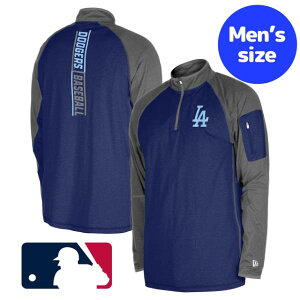 【送料無料】【メンズ】 MLB公式 メジャーリーグ トラックジャージ 長袖トップス 運動着 ウォームアップジャケット ロサンゼルス・ドジャース 大谷翔平 山本由伸 LA Dodgers Raglan 1/4 Zip Top