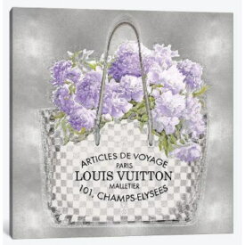 【送料無料+割引クーポン】 米国発のお洒落なブランドオマージュアート Lavender Bouquet On Silver ヴィトン Louis Vuitton キャンバス 絵画 インテリア 模様替え 引越し祝い 待合室 会議室