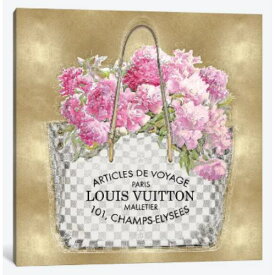 【送料無料+割引クーポン】 米国発のお洒落なブランドオマージュアート Pink Bouquet On Gold ヴィトン Louis Vuitton キャンバスアート 絵画 インテリア 模様替え 引越し祝い 新築祝い 待合室 会議室