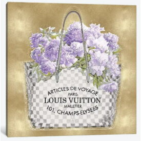 【送料無料+割引クーポン】 米国発のお洒落なブランドオマージュアート Lavender Bouquet On Gold ヴィトン Louis Vuitton キャンバス 絵画 インテリア 模様替え 引越し祝い 新築祝い 待合室 会議室