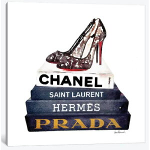 �y���������z �č����̂������ȃu�����h�I�}�[�W���A�[�g Stack Of Fashion Books With Lace ShoesI �V���l�� CHANEL �L�����o�X �G�� �C���e���A �͗l�ւ� ���z���j�� �V�z�j��