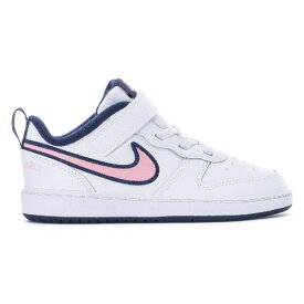 【送料無料+割引クーポン】 nike ナイキ 【キッズ用（~16.0cm）】 Nike Court Borough Low 2（White/Pink Glaze/Midnight Navy） スニーカー 子供靴